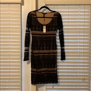 Black and Tan Lace Fitted Dress “Tanya”